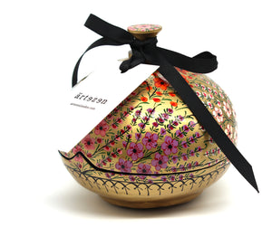 Artezen Large Chapeau – Handmade Hand Painted Gold Floral Luxury Trinket Gift Box + Gold Foiled Wrapped Milk Chocolate Balls