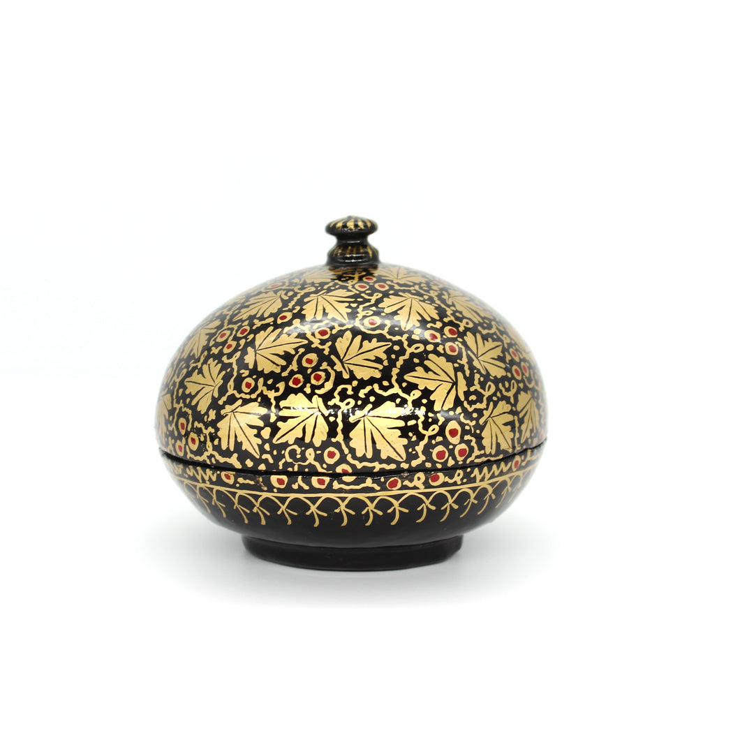 Paper Mache Mini Chapeau Gold Trinket Gifting Decorative Jewellery Storage Box