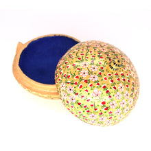 Load image into Gallery viewer, Paper Mache Small Chapeau Pink &amp; Gold Trinket Gifting Decorative Jewellery Storage Box + Gold Foiled Wrapped Milk Chocolate Balls
